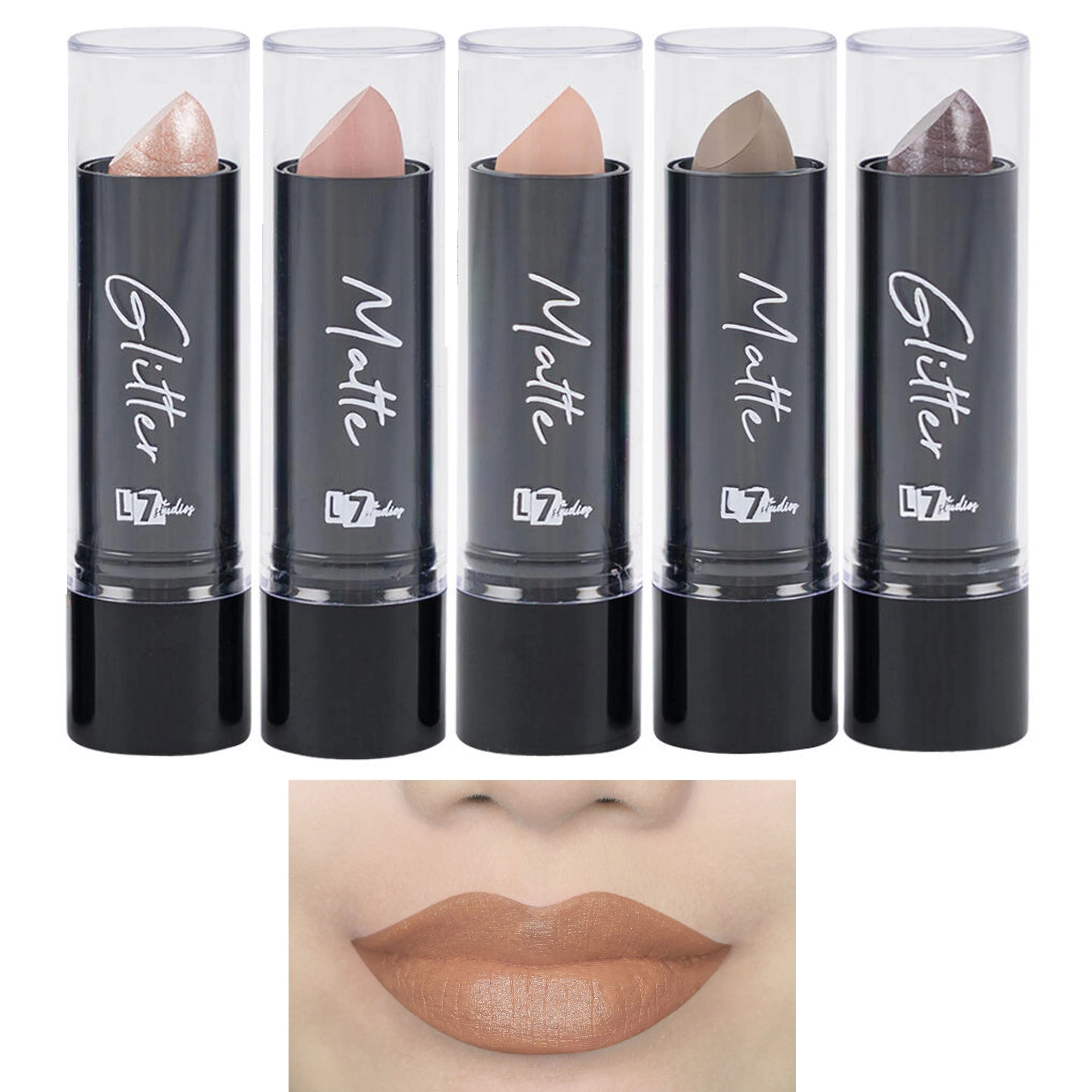10 Pc Nude Matte Lipstick Assorted Color Shimmer Glitter Cosmetics Makeup 0.12oz