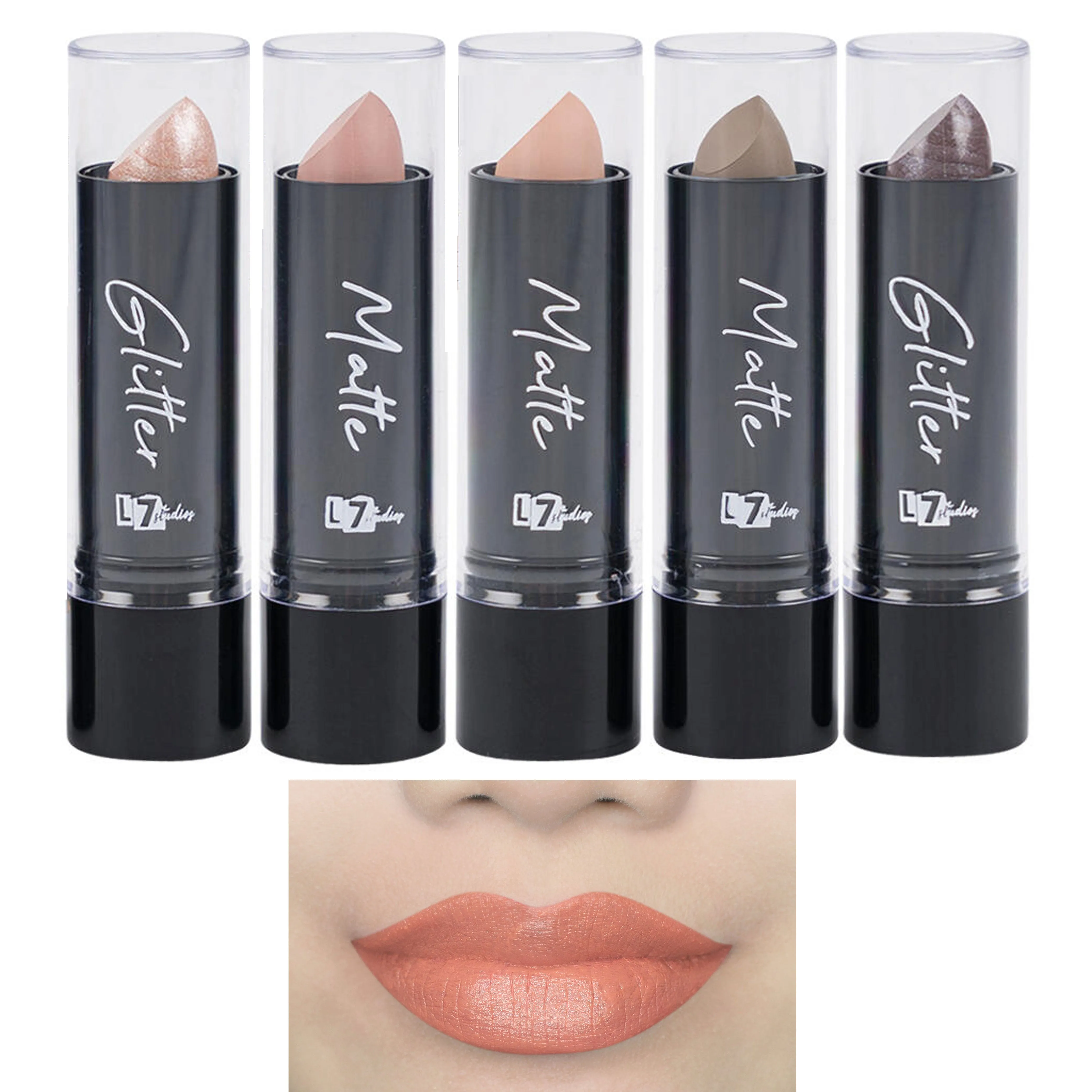 10 Pc Nude Matte Lipstick Assorted Color Shimmer Glitter Cosmetics Makeup 0.12oz