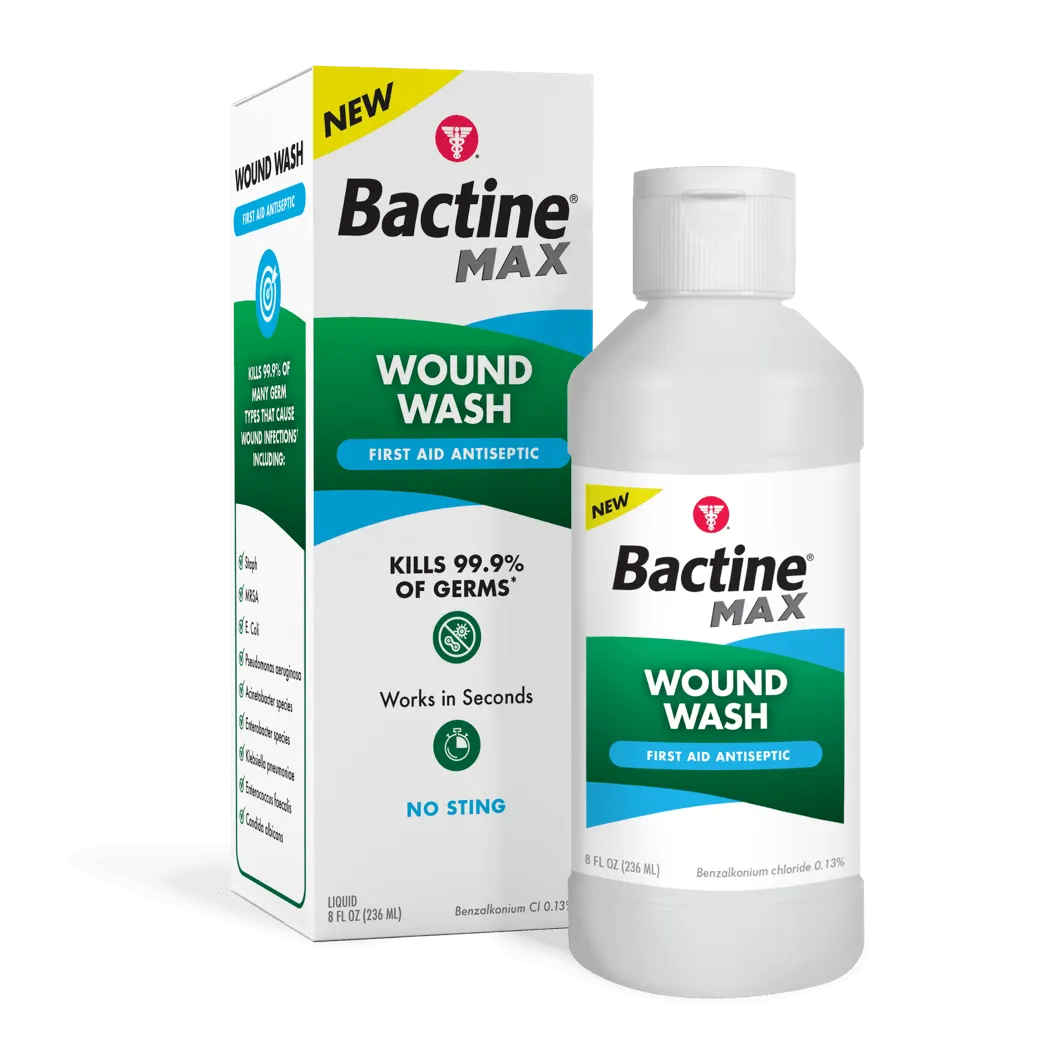 Bactine Max Wound Wash Liquid, 8 oz.