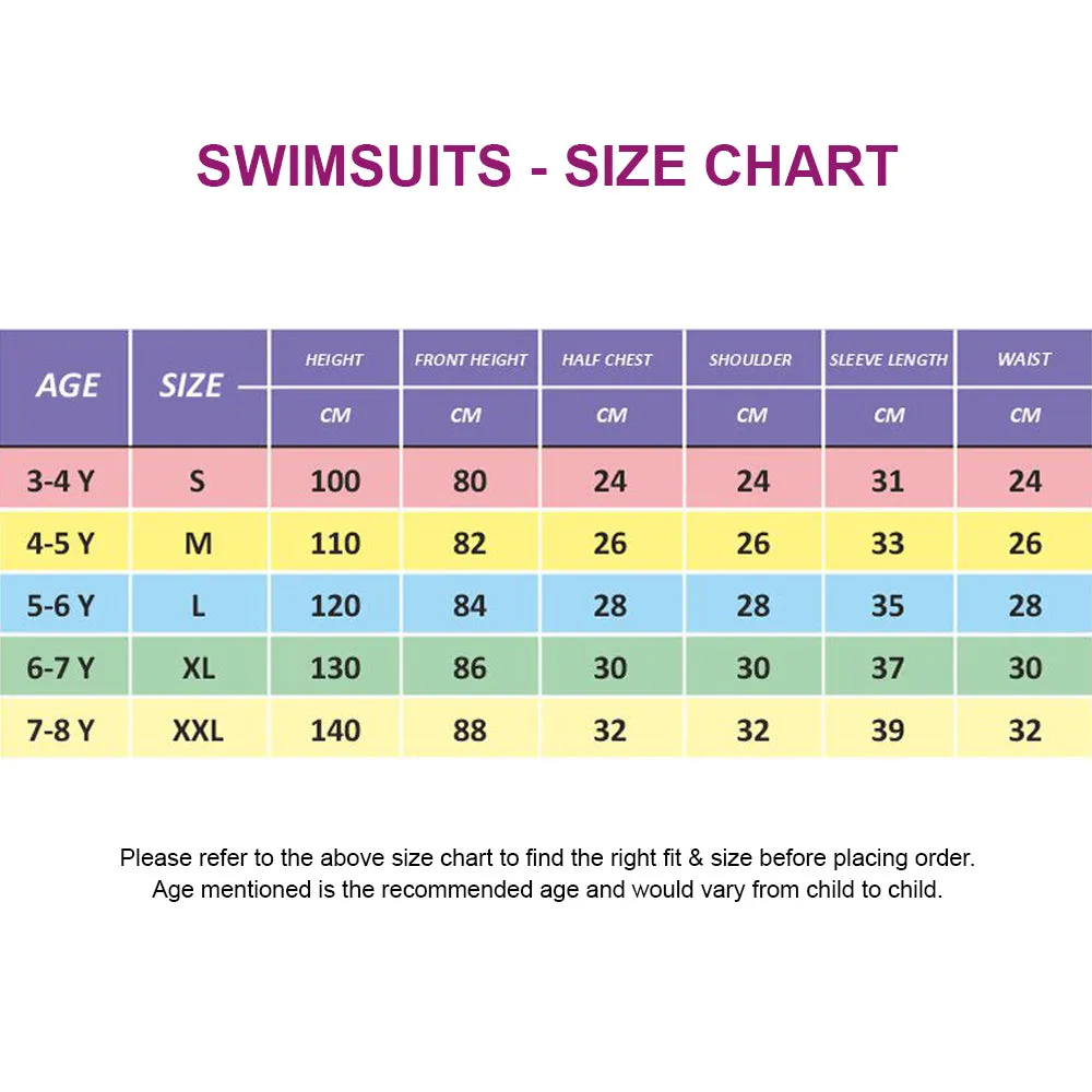 Full Length Dive Navy Mermaid Color Block Printed Kids Swimwear In Upf 50  Fabric