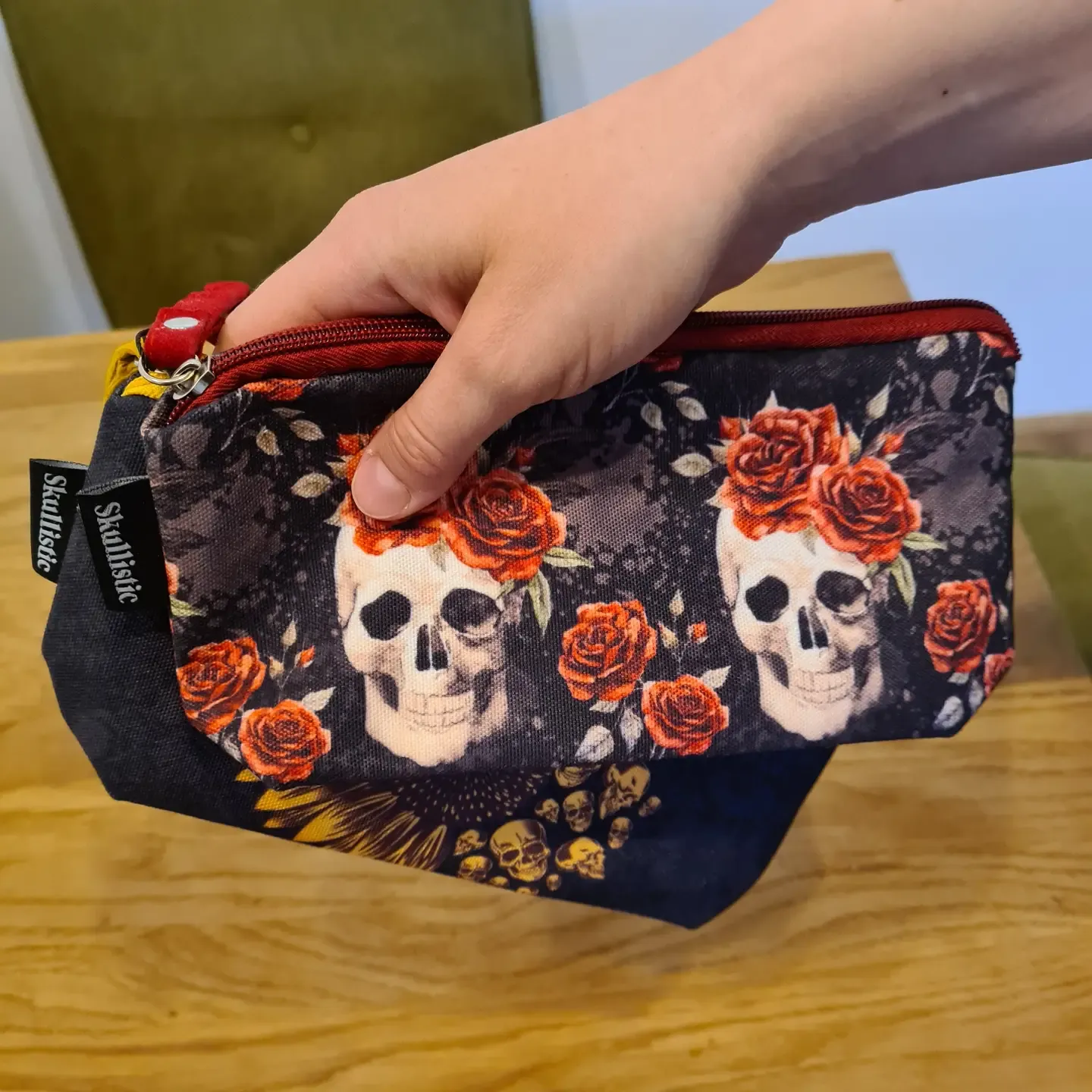 Makeup Bag - Vintage Rose Skull