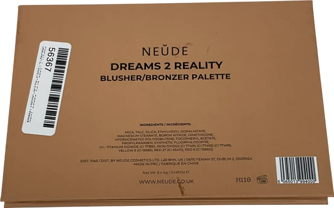 neude Blush Bronze Palette Dreams 2 Reality 6x4g
