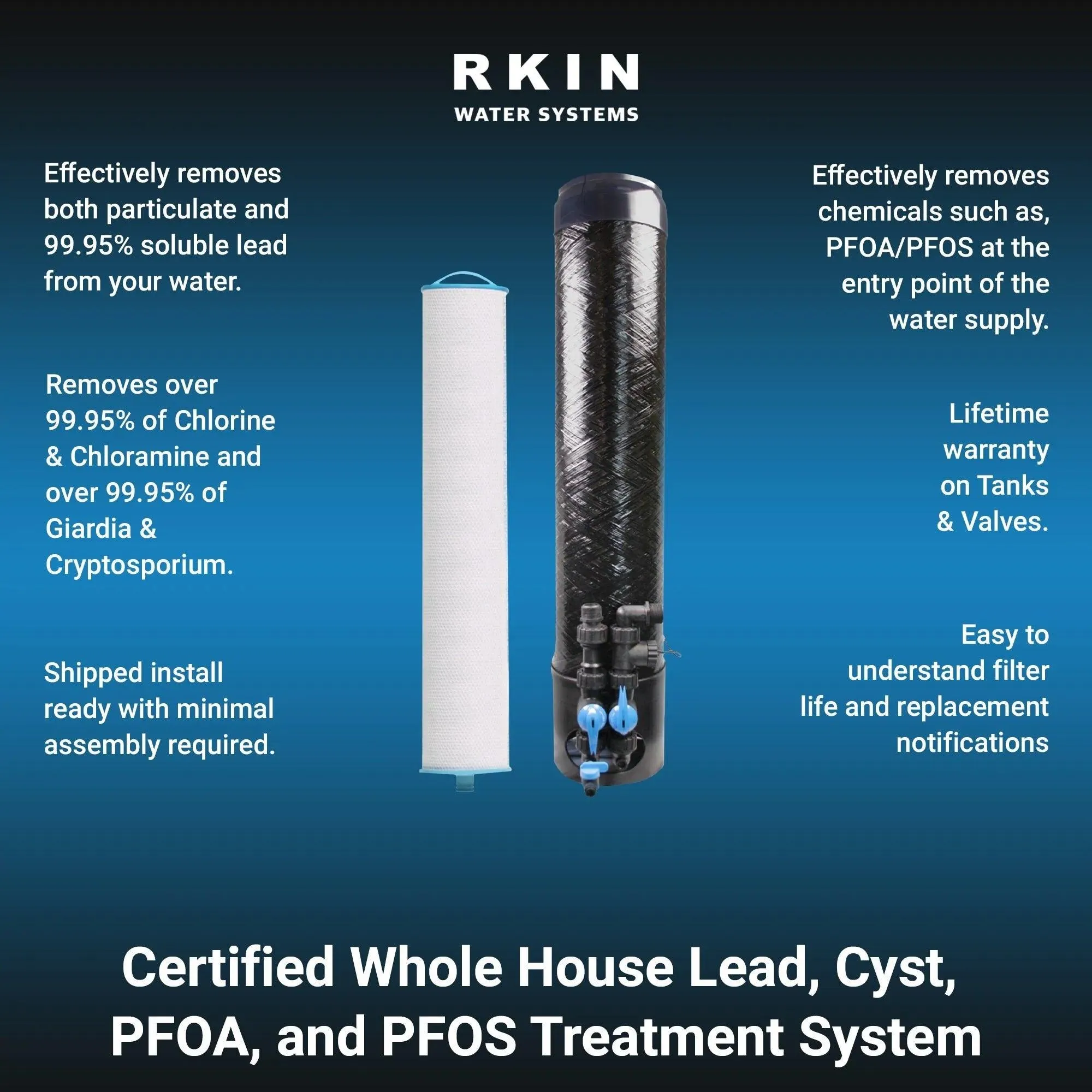 RKIN - OP1L Certified Whole House Lead Water Filter System