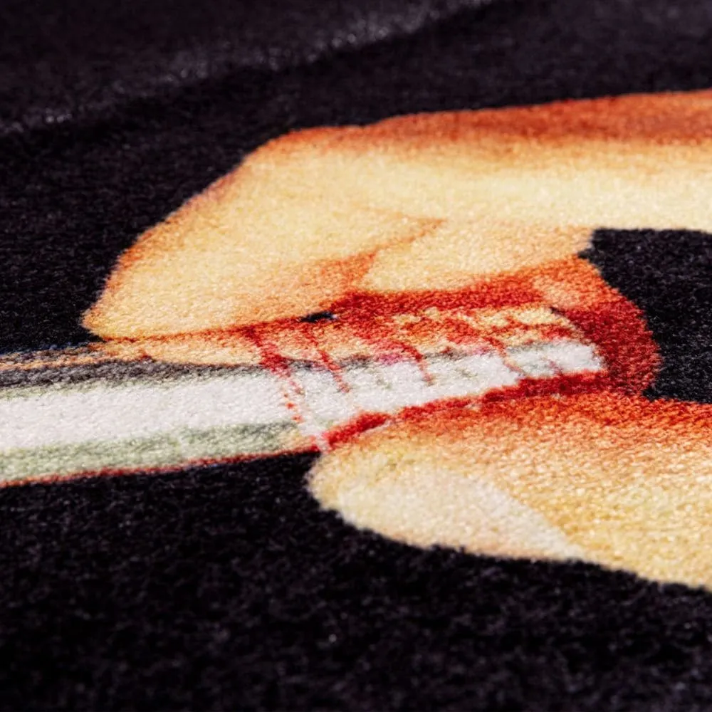 Seletti Toiletpaper Rectangular Rug Lipsticks Black 200x280 cm.